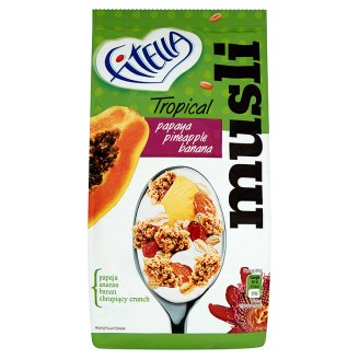 Fitella Musli chrupkie tropikalne z papają ananasem i bananem 300 g