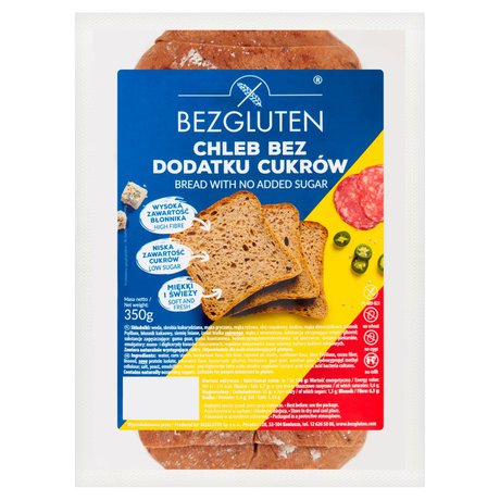 Bezgluten - Chleb bez dodatku cukrów bez laktozy