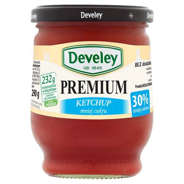 Develey Ketchup Premium Mniej Cukrów