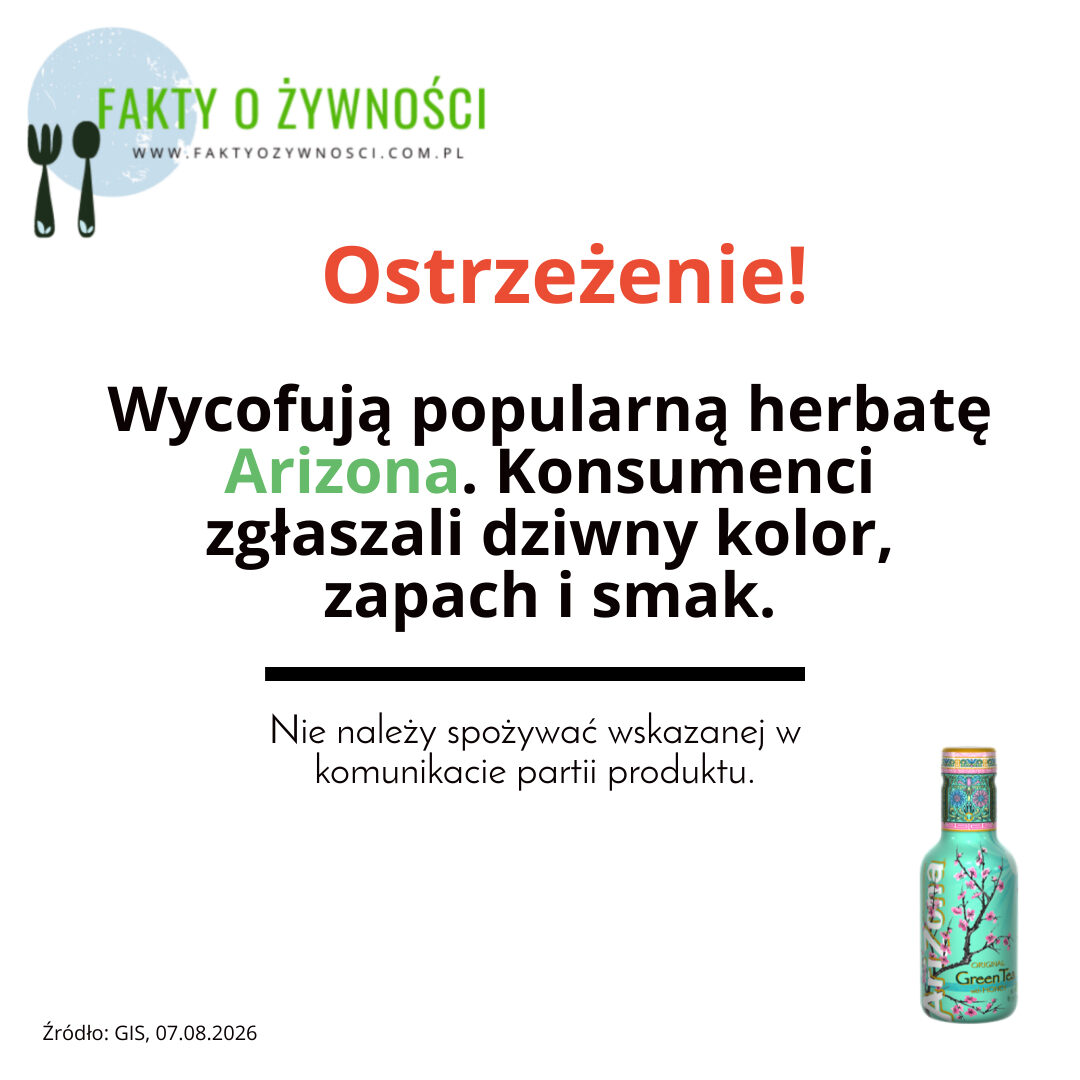 Wycofują popularną herbatę Arizona. Konsumenci zgłaszali dziwny kolor, zapach i smak Wycofują popularną herbatę Arizona. Konsumenci zgłaszali dziwny kolor, zapach i smak